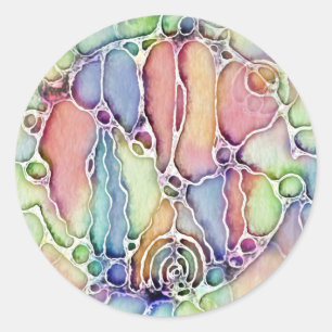Adesivo Redondo Maneiras De Vida - Padrão De Arte Neurográfica 1