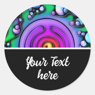 Adesivo Redondo Maneiras De Vida - Padrão De Arte Neurográfica 2