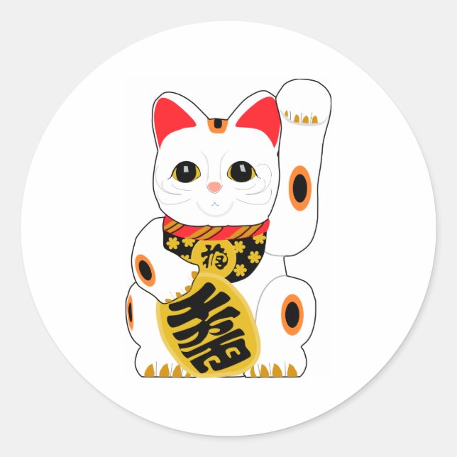 Adesivo Redondo Maneki Neko (Frente)
