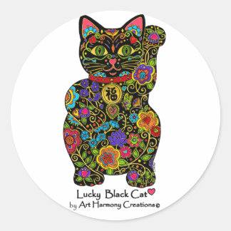Adesivo Redondo Maneki Neko Sticker