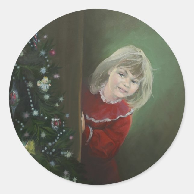 Adesivo Redondo Manhã de Natal (Frente)