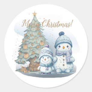 Adesivo Redondo Manhãs de neve, mano Natal