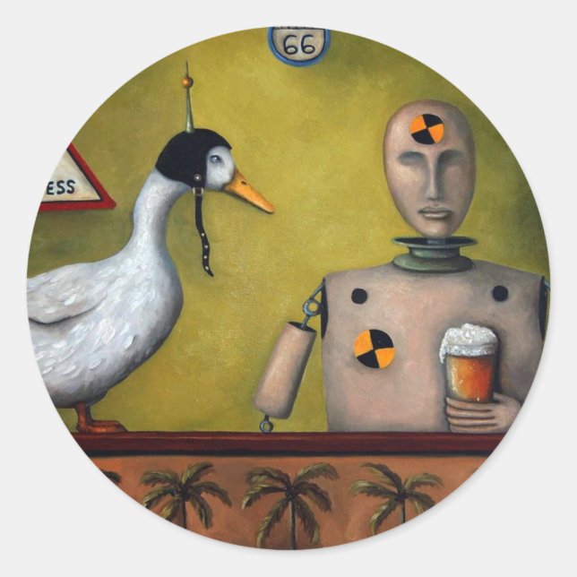 Adesivo Redondo Maníaco de ensaio de bebidas (Frente)