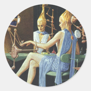 Adesivo Redondo Manicures dos termas do salão de beleza da ficç