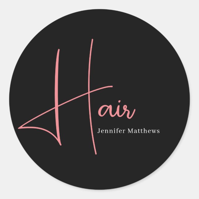 Adesivo Redondo Manicurista técnico de cabelo neon-colorido de vid (Frente)