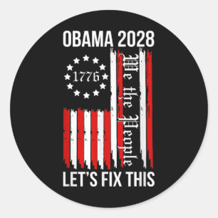 Adesivo Redondo Manifestação Política de Obama Retro Patriótica 20