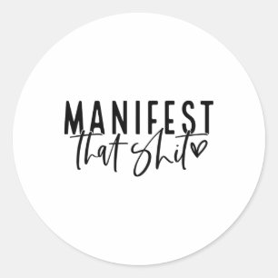 Adesivo Redondo Manifeste Essa Lei da Atração Espiritual Yoga Medi