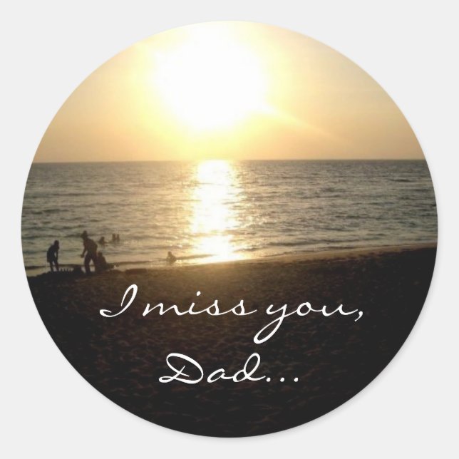 Adesivo Redondo Manila Sunset "I Miss You, Pai" Sticker (Frente)
