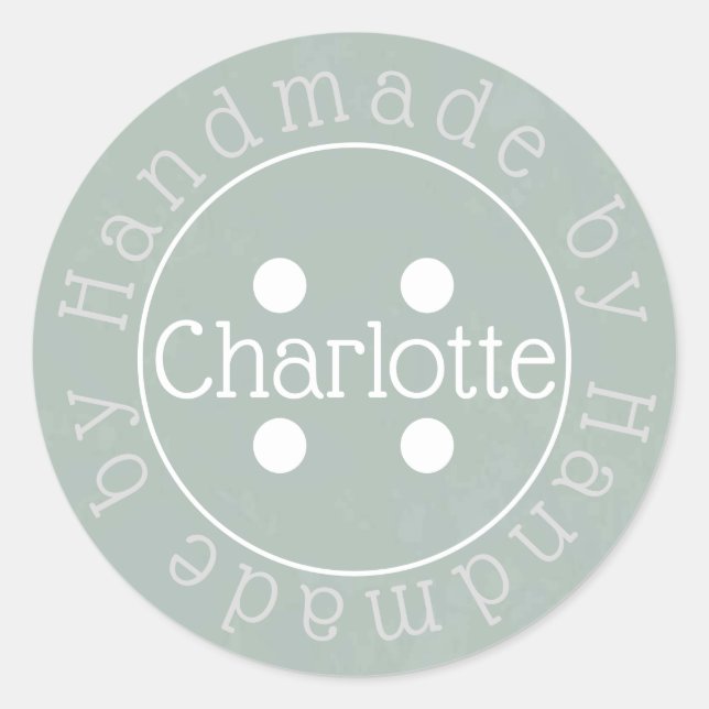 Adesivo Redondo Manipulador de papel com botão de costura (Frente)