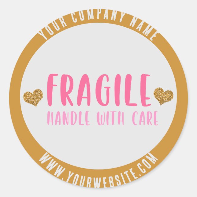 Adesivo Redondo Manipulador Frágil com Negócio Personalizado de Ca (Frente)