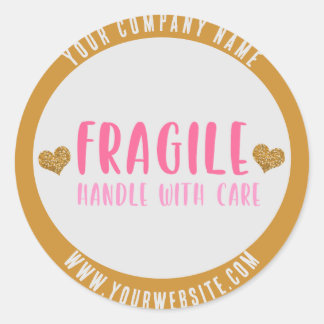 Adesivo Redondo Manipulador Frágil com Negócio Personalizado de Ca