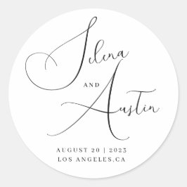 Adesivo Redondo Manipuladores de casamento do Handscript Minimalis