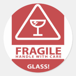 Adesivo Redondo Manipular com cuidado