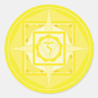 Adesivo Redondo Manipura Chakra Mandala (plexo solar Chakra)