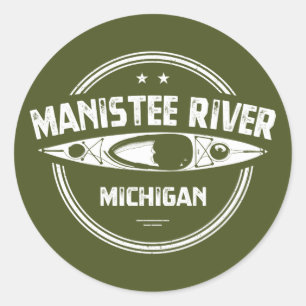 Adesivo Redondo Manistee River, Michigan