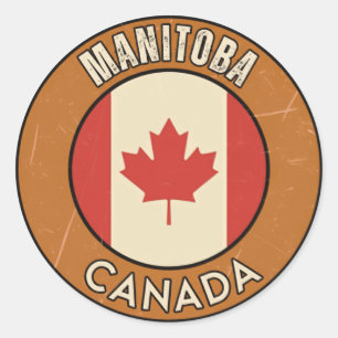 Adesivo Redondo Manitoba Canadá