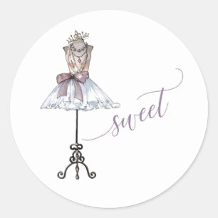 Adesivo Redondo Mannequin Whimsical "Sweet" Com Tutu