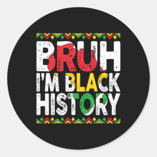 Adesivo Redondo Mano sou História Negra Juneteenth Patriótico Áfri