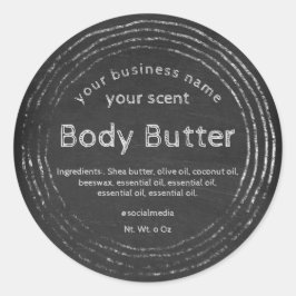 Adesivo Redondo Manteiga de chalkboard russa