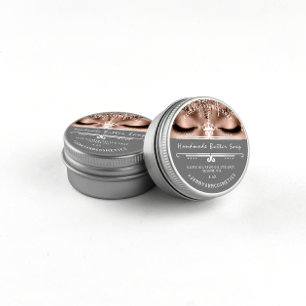 Adesivo Redondo Manteiga de sabão Cosméticos Cinza Real Lashes P