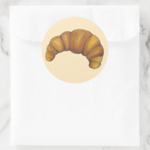 Adesivo Redondo Manteiga fralda Croissant French Paery Foodie Brea