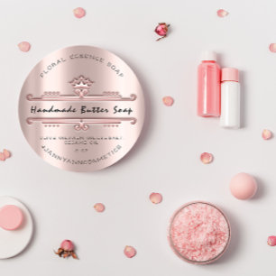 Adesivo Redondo Manteiga Soap Cosméticos Rosa