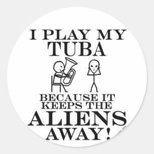 Adesivo Redondo Mantem a tuba ausente dos aliens