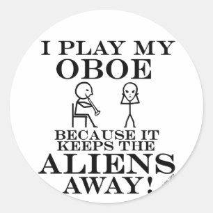 Adesivo Redondo Mantem aliens Oboe ausente