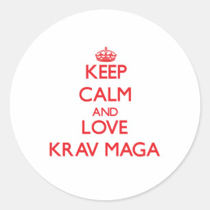 Adesivo Redondo Mantenha a calma e ame Krav Maga