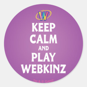 Adesivo Redondo Mantenha a calma e o jogo Webkinz