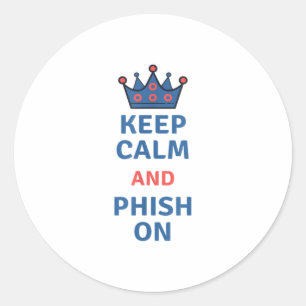 Adesivo Redondo Mantenha a calma e o Phish na saia