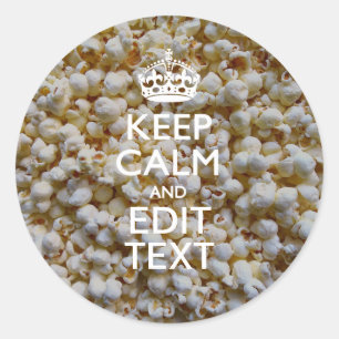 Adesivo Redondo MANTENHA A CALMA E o seu texto na decoração da