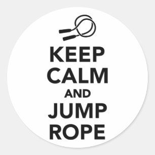 Adesivo Redondo Mantenha a calma e salte a corda