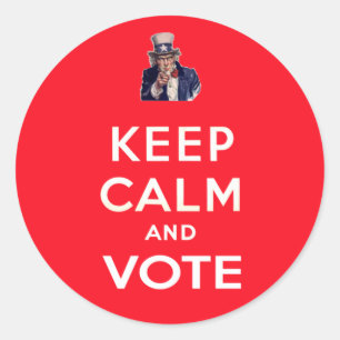 Adesivo Redondo Mantenha a calma e vote