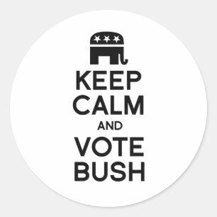 ADESIVO REDONDO MANTENHA A CALMA E VOTE BUSH - .PNG