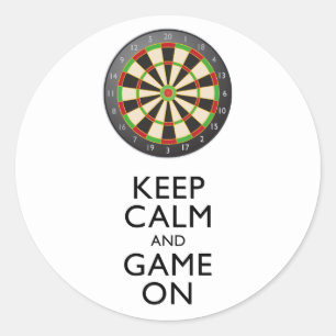 Adesivo Redondo MANTENHA CALM AND GAME ON - Dart Board