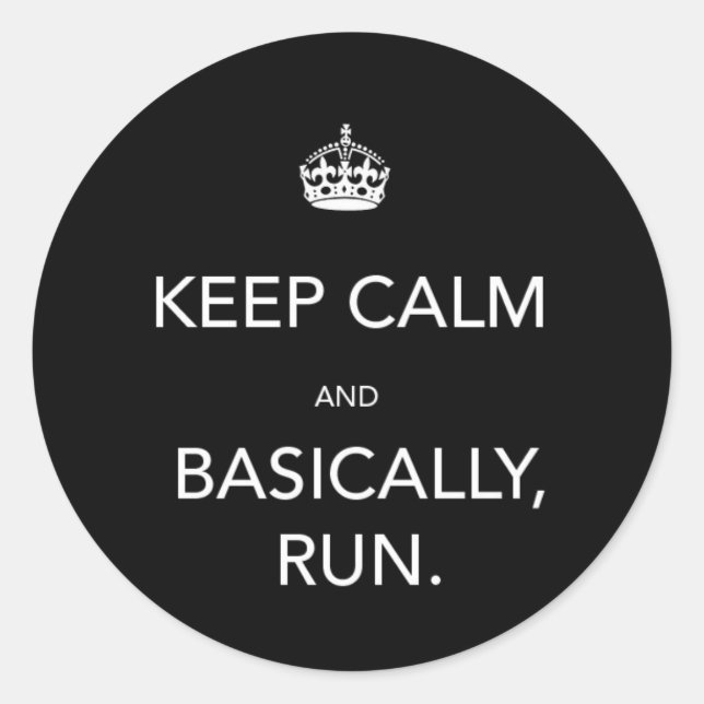 Adesivo Redondo Mantenha calma (Frente)