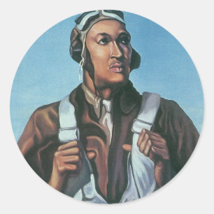 Adesivo Redondo Mantenha-Nos Voando ~ Avião Tuskeege