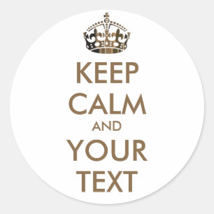 Adesivo Redondo MANTENHA O CALM E O TEXTO - fundo personalizado