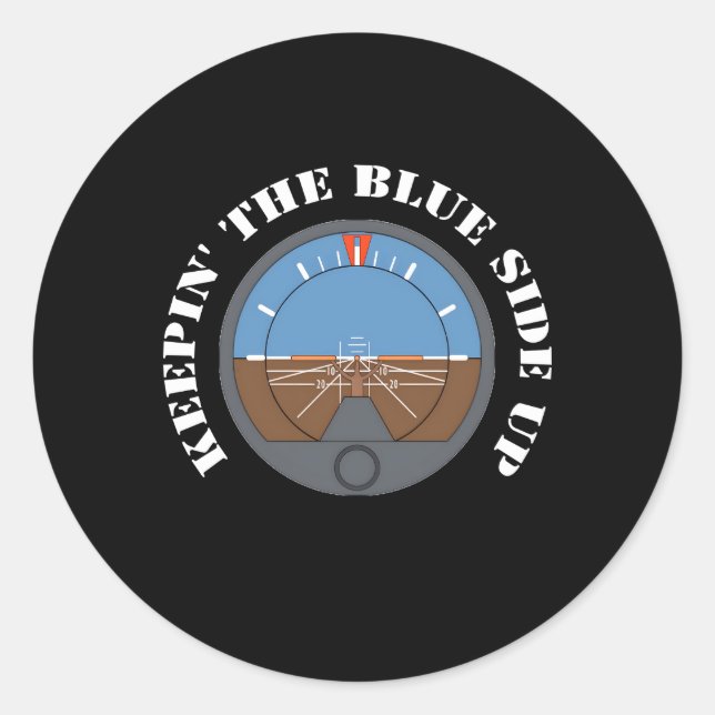 Adesivo Redondo Mantenha O Piloto E A Aviação Do Lado Azul (Frente)