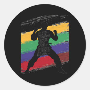 Adesivo Redondo Mantenha o treinamento até que a cinta vire o pret