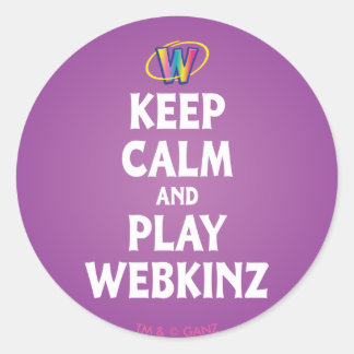 Adesivo Redondo Mantenha-Se Calmo E Jogue Webkinz