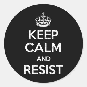 Adesivo Redondo Mantenha-Se Calmo E Resista Impeach Trump Engraçad