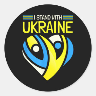 Adesivo Redondo Mantenha-Se Com A Ucrânia A Bandeira Anti-putin Di