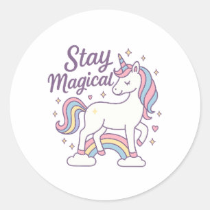 Adesivo Redondo Mantenha-se magro no Unicorn Sticker