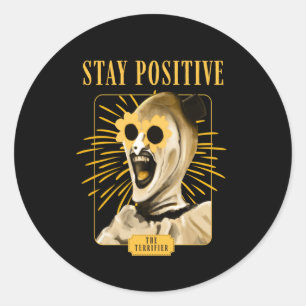 Adesivo Redondo Mantenha-Se Positivo Com O Palhaço De Arte! Adesiv