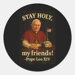 Adesivo Redondo Mantenha-se sagrado Papa Leo Xiv, Papa Americano A
