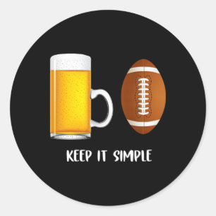 Adesivo Redondo Mantenha Simples Cerveja Futebol Universitário Eng