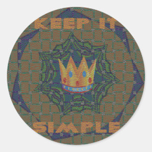 Adesivo Redondo Mantenha Simples: O Design de Padrão de Clareza Re