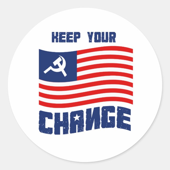 Adesivo Redondo Mantenha sua camiseta de troca (Frente)